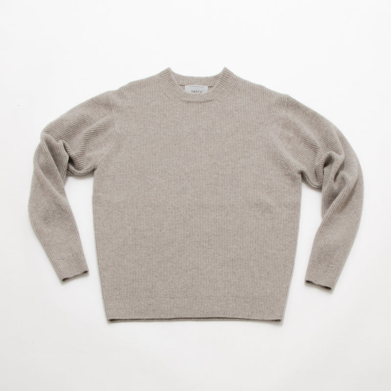Wool Rib Knit Crew Neck
