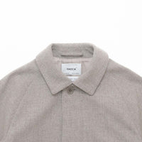 Natural Wool Gabardine Soutien Collar Coat Short