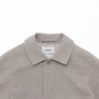 Natural Wool Gabardine Soutien Collar Coat Long