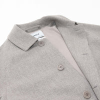 Natural Wool Gabardine Soutien Collar Coat Long