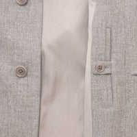 Natural Wool Gabardine Soutien Collar Coat Long