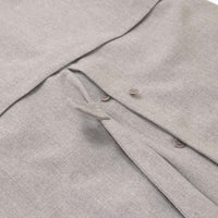 Natural Wool Gabardine Soutien Collar Coat Long