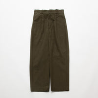 Chino Cloth Trousers Tuck Straight