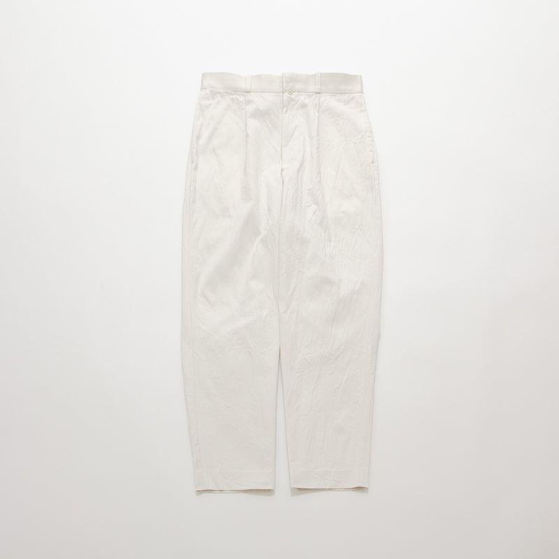 Chino Cloth Trousers Tuck Tapered