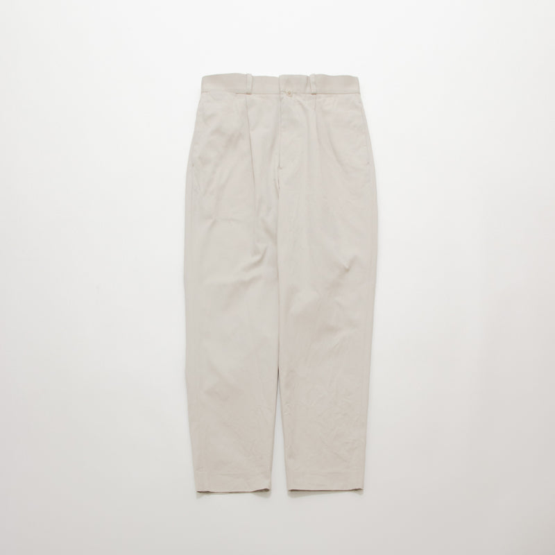 Chino Cloth Trousers Tuck Tapered