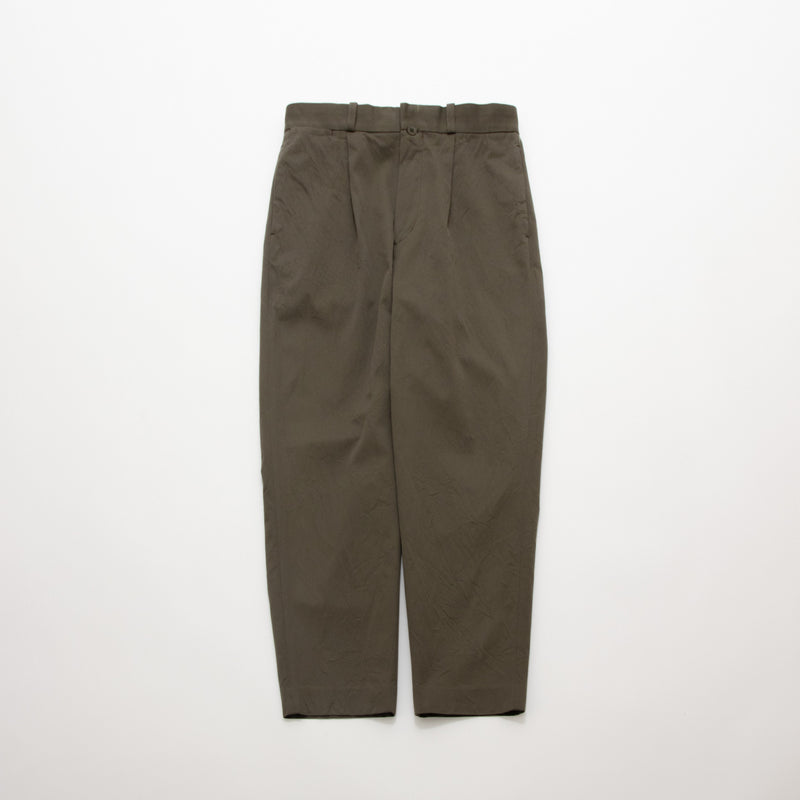 Chino Cloth Trousers Tuck Tapered