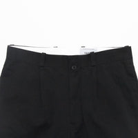 Chino Cloth Trousers Tuck Tapered Black