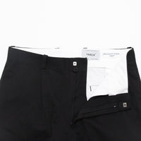 Chino Cloth Trousers Tuck Tapered Black