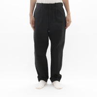 Chino Cloth Trousers Tuck Tapered Black