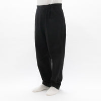 Chino Cloth Trousers Tuck Tapered Black