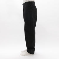 Chino Cloth Trousers Tuck Tapered Black