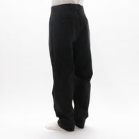 Chino Cloth Trousers Tuck Tapered Black