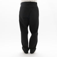 Chino Cloth Trousers Tuck Tapered Black