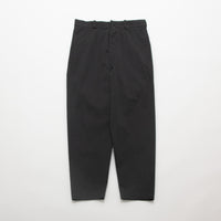 Chino Cloth Trousers Wide Tapered Black