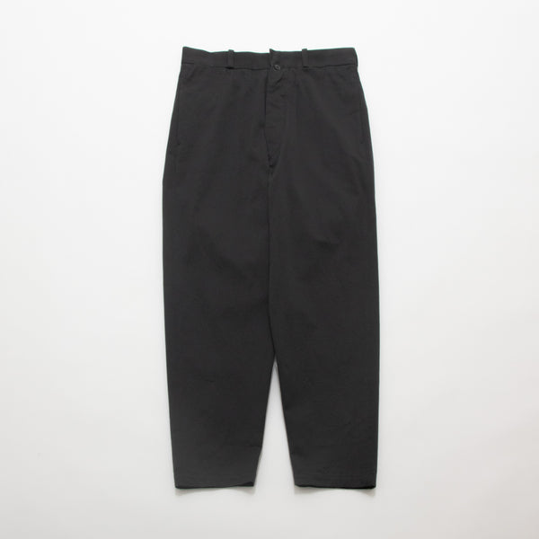 Chino Cloth Trousers Wide Tapered Black