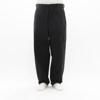 Chino Cloth Trousers Wide Tapered Black