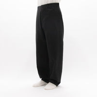 Chino Cloth Trousers Wide Tapered Black