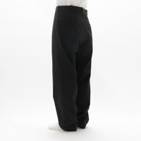 Chino Cloth Trousers Wide Tapered Black