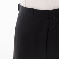 Chino Cloth Trousers Wide Tapered Black