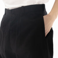 Chino Cloth Trousers Wide Tapered Black