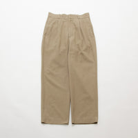 Chino Cloth Trousers Tuck Straight