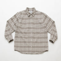 Natural Checkered Wool Shirt Wide