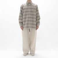 Natural Checkered Wool Shirt Wide