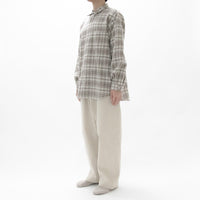 Natural Checkered Wool Shirt Wide