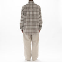 Natural Checkered Wool Shirt Wide