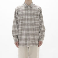 Natural Checkered Wool Shirt Wide