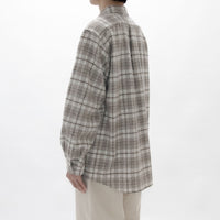 Natural Checkered Wool Shirt Wide