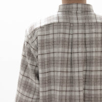 Natural Checkered Wool Shirt Wide