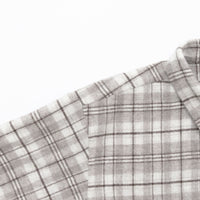 Natural Checkered Wool Shirt Wide