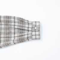 Natural Checkered Wool Shirt Wide