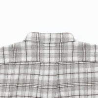 Natural Checkered Wool Shirt Wide