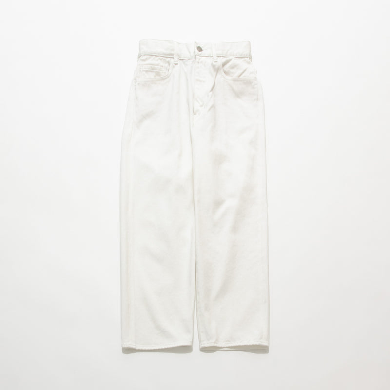 White & Black Denim Trousers Wide