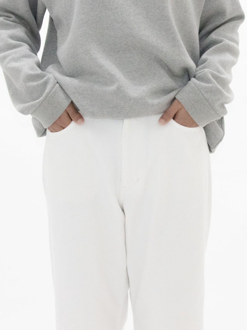 White & Black Denim Trousers Wide