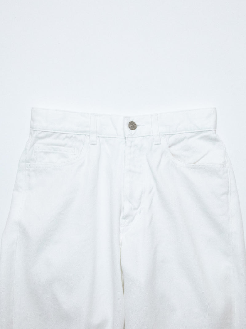 White & Black Denim Trousers Wide