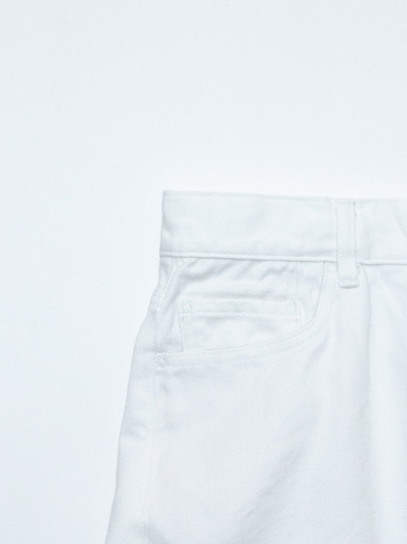 White & Black Denim Trousers Wide