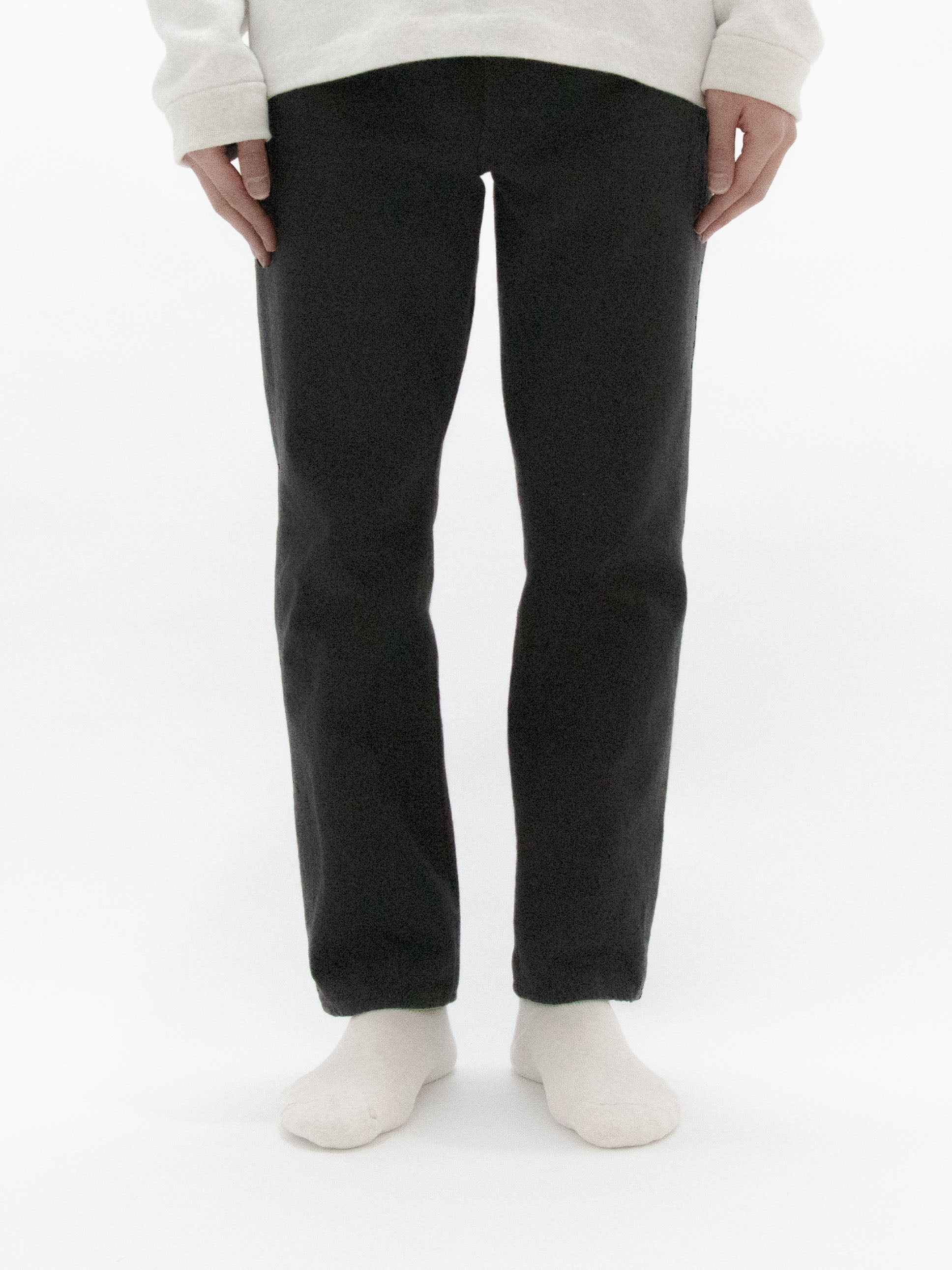 White & Black Denim Trousers – YAECAYA