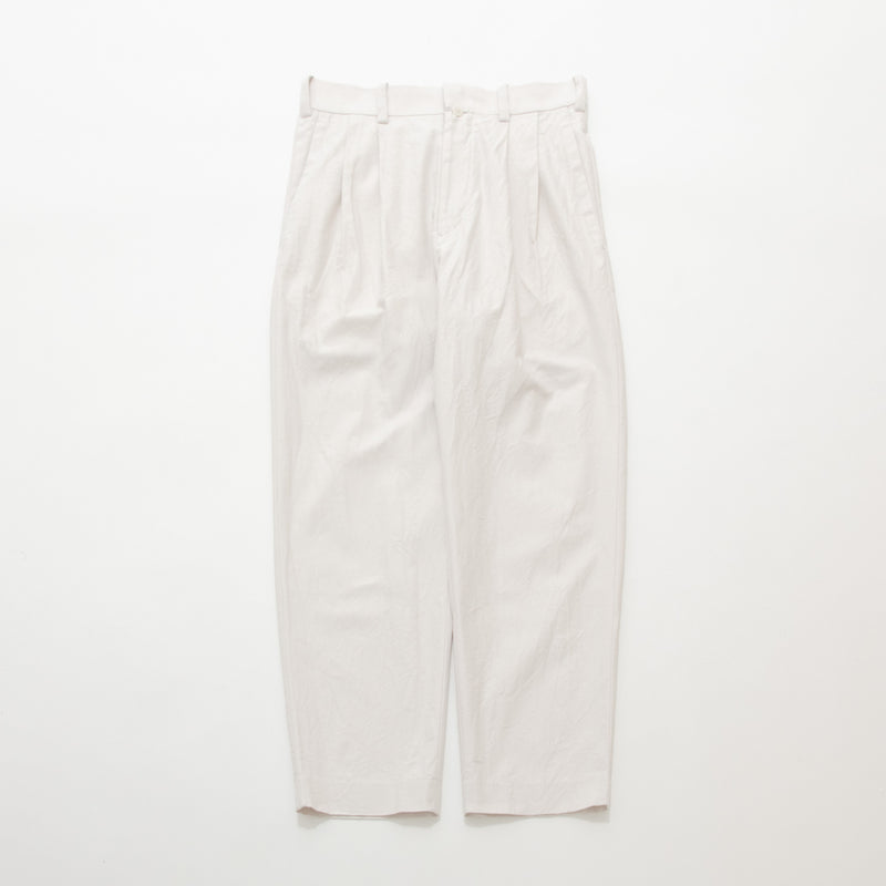 Chino Cloth Trousers Two Tuck Tapered