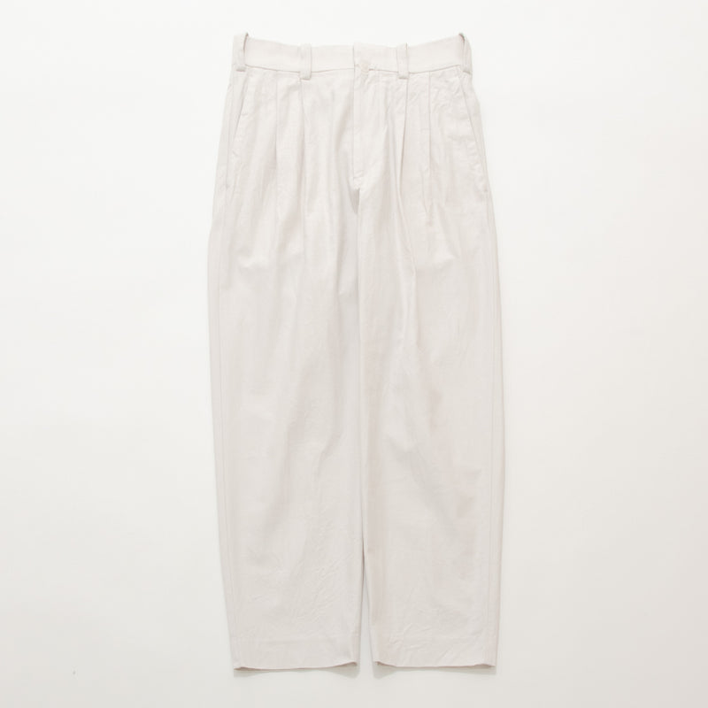 Chino Cloth Trousers Two Tuck Straight