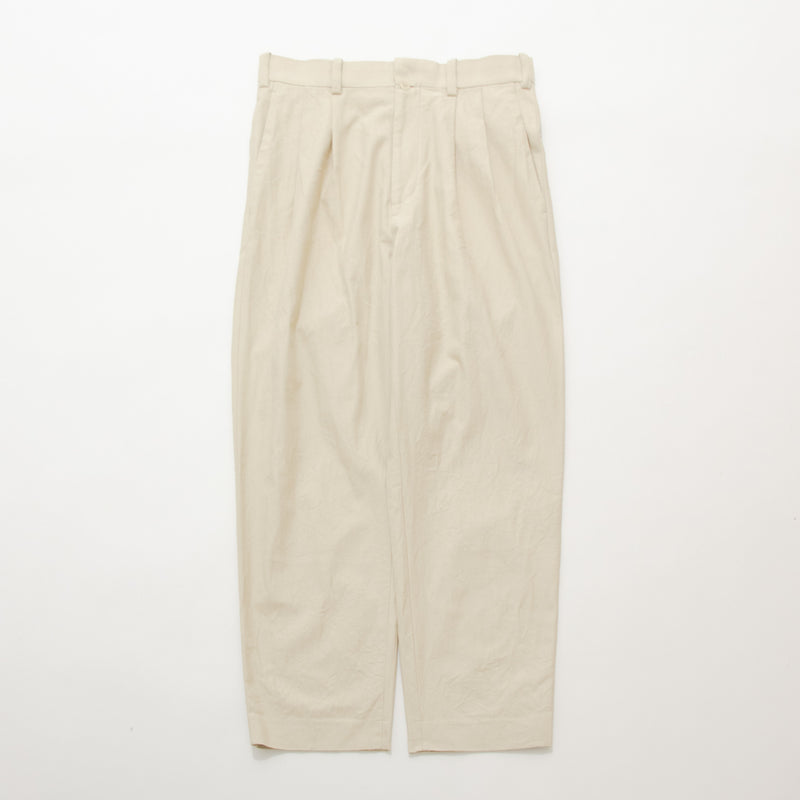 Chino Cloth Trousers Two Tuck Straight