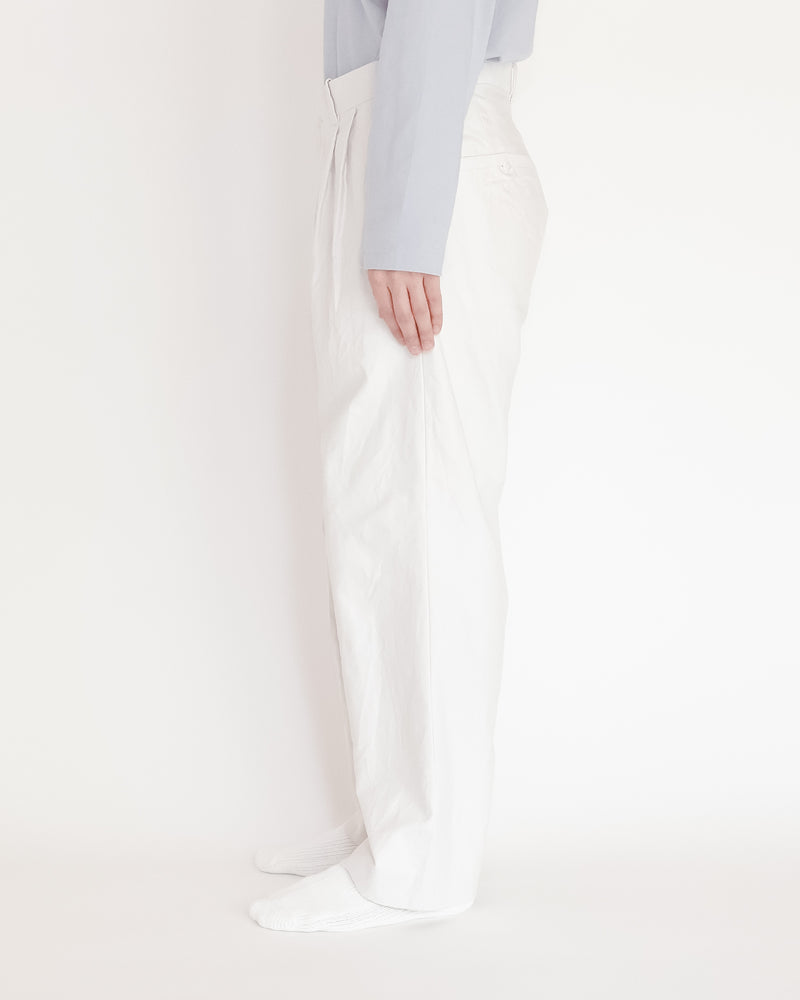 Chino Cloth Trousers Two Tuck Straight