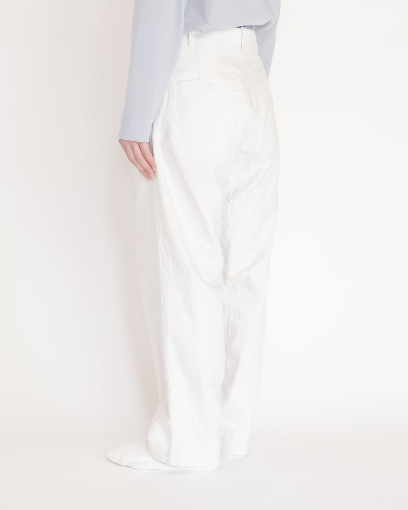 Chino Cloth Trousers Two Tuck Straight