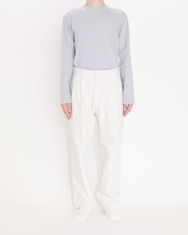 Chino Cloth Trousers Two Tuck Straight