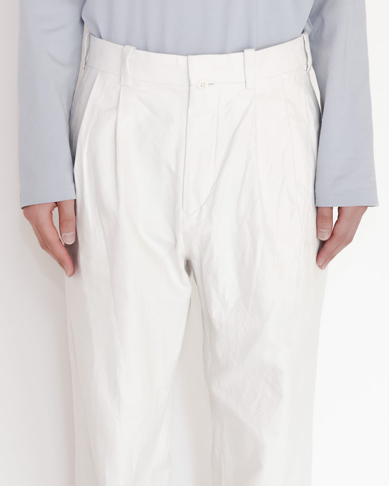 Chino Cloth Trousers Two Tuck Straight