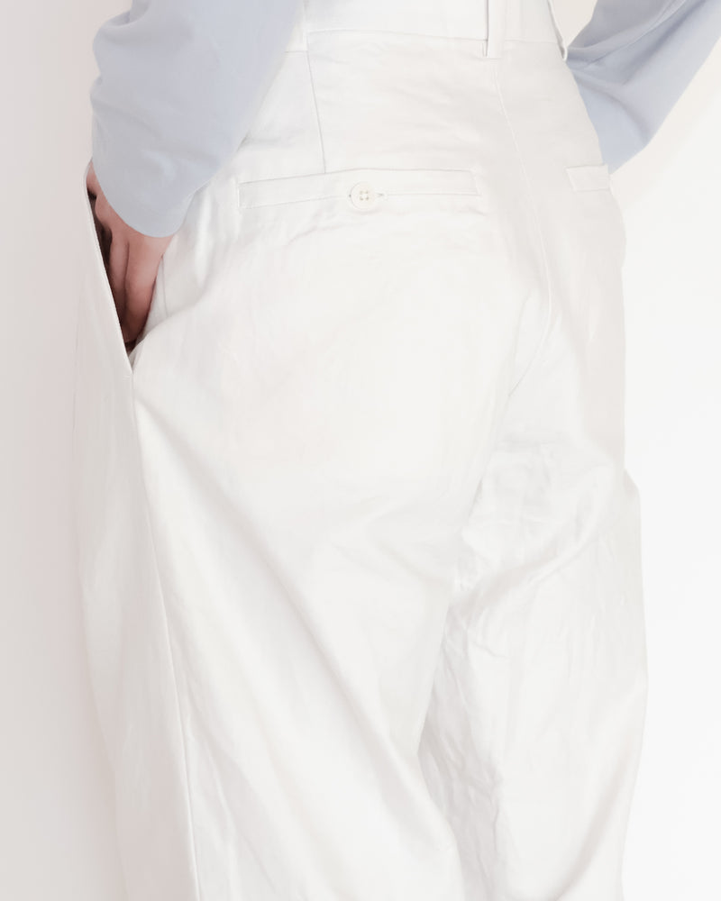 Chino Cloth Trousers Two Tuck Straight