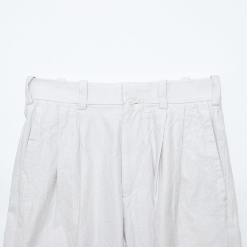 Chino Cloth Trousers Two Tuck Straight