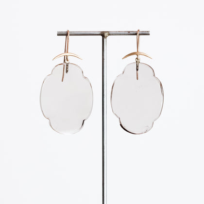 Smoky Quartz Scallop Earrings